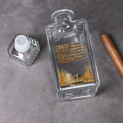 Whiskey And Cigar - Personalized Whiskey Glass