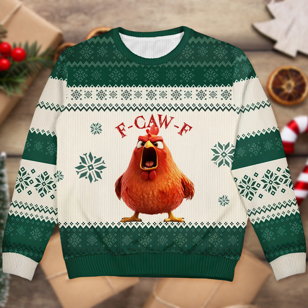 F-Caw-F Crow Joke - Gift For Family Members, Coworkers, Friends - Personalized Ugly Sweater