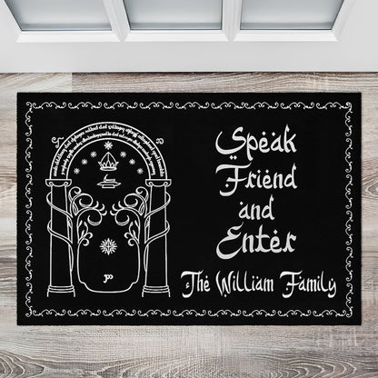 Speak, Friend, And Enter - Personalized Halloween Doormat