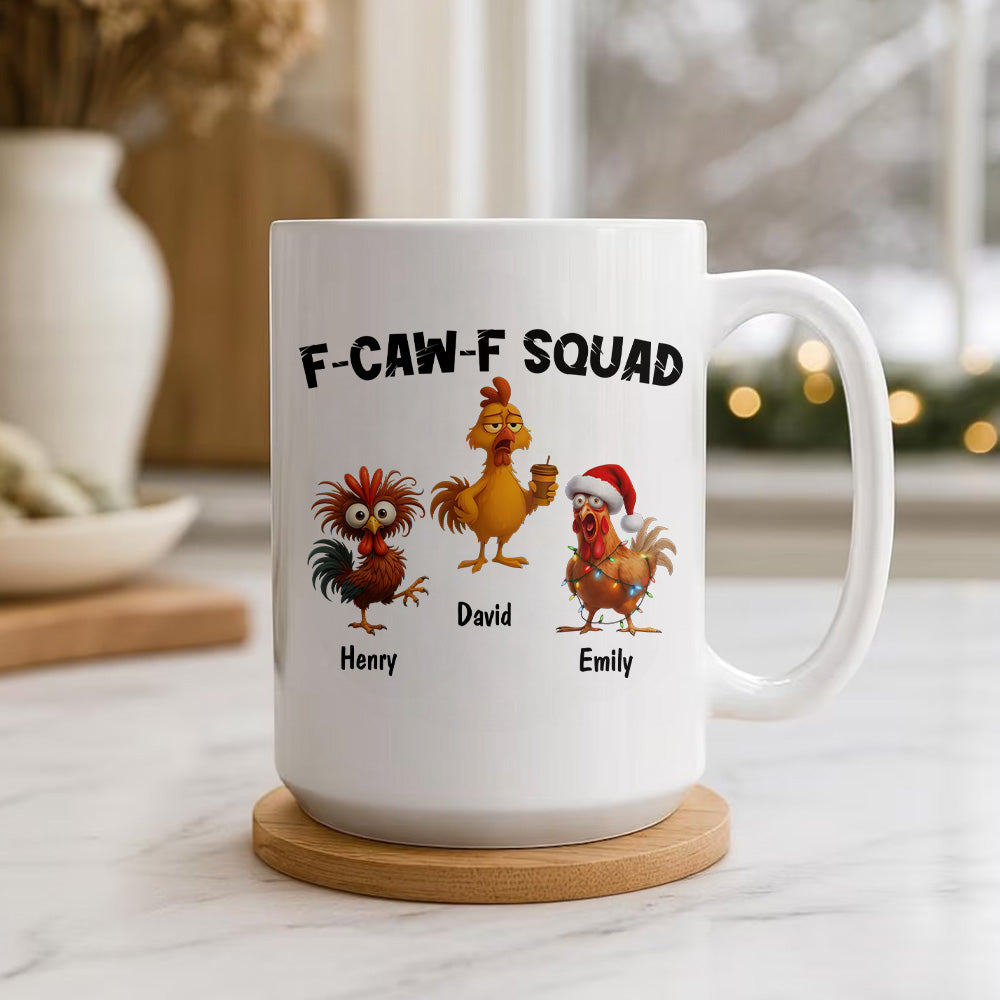 F-Caw-F Crow Squad - Funny Mug - Gift For Family Members, Coworkers, Friends - Personalized Mug