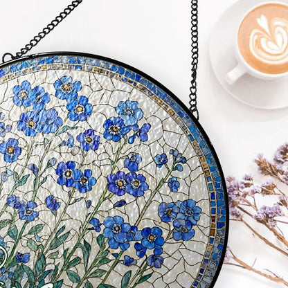 Handmade Floral, Nature Inspired Art - Personalized Stained Glass Window Hanging Suncatcher