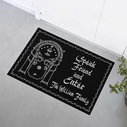 Speak, Friend, And Enter - Personalized Halloween Doormat