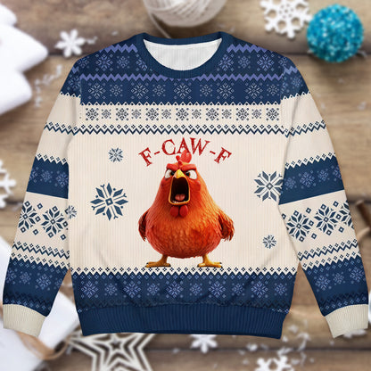 F-Caw-F Crow Joke - Gift For Family Members, Coworkers, Friends - Personalized Ugly Sweater