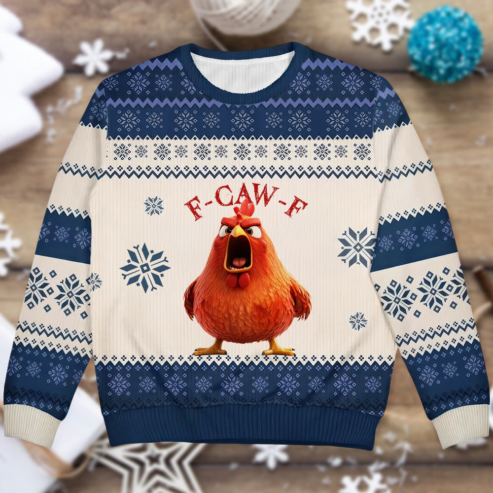 F-Caw-F Crow Joke - Gift For Family Members, Coworkers, Friends - Personalized Ugly Sweater