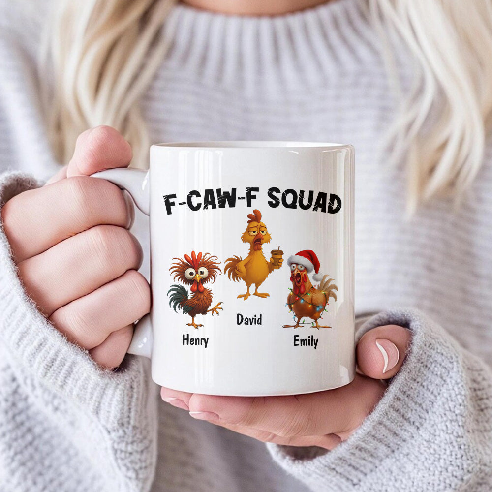 F-Caw-F Crow Squad - Funny Mug - Gift For Family Members, Coworkers, Friends - Personalized Mug