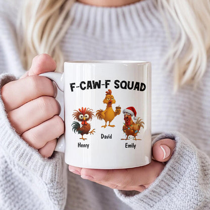 F-Caw-F Crow Squad - Funny Mug - Gift For Family Members, Coworkers, Friends - Personalized Mug