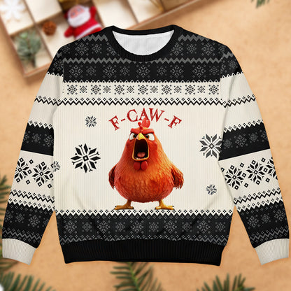 F-Caw-F Crow Joke - Gift For Family Members, Coworkers, Friends - Personalized Ugly Sweater
