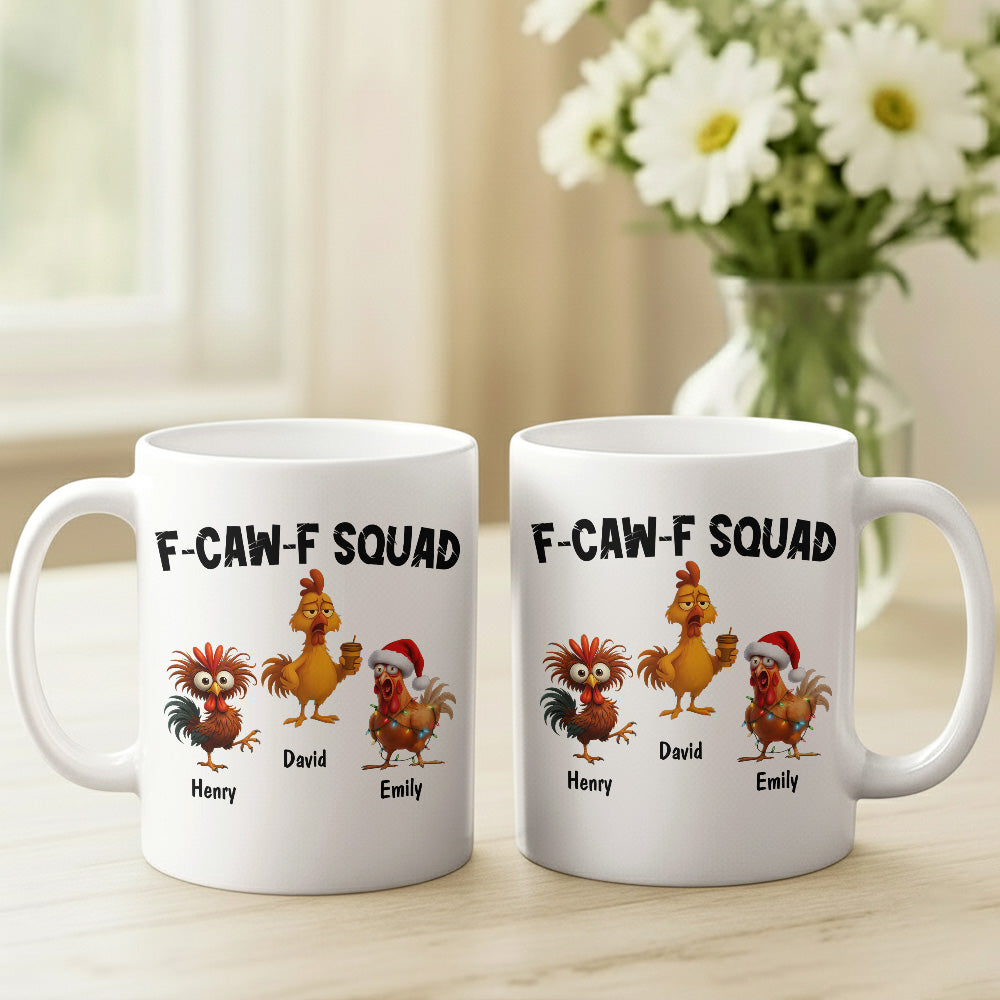 F-Caw-F Crow Squad - Funny Mug - Gift For Family Members, Coworkers, Friends - Personalized Mug