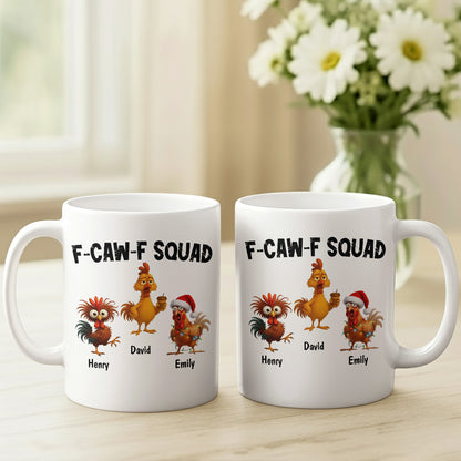 F-Caw-F Crow Squad - Funny Mug - Gift For Family Members, Coworkers, Friends - Personalized Mug