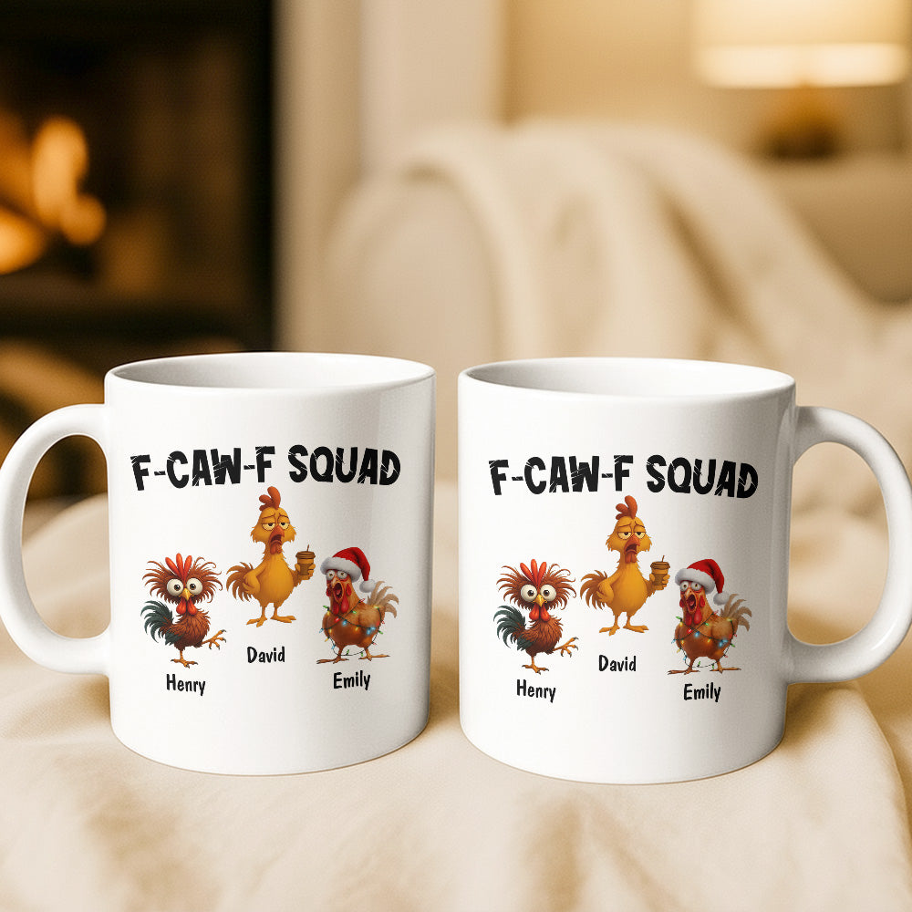 F-Caw-F Crow Squad - Funny Mug - Gift For Family Members, Coworkers, Friends - Personalized Mug