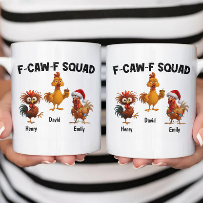 F-Caw-F Crow Squad - Funny Mug - Gift For Family Members, Coworkers, Friends - Personalized Mug
