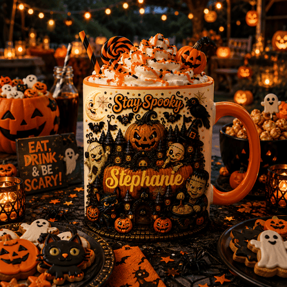 Stay Spooky - Personalized Accent Mug - Gift For Halloween