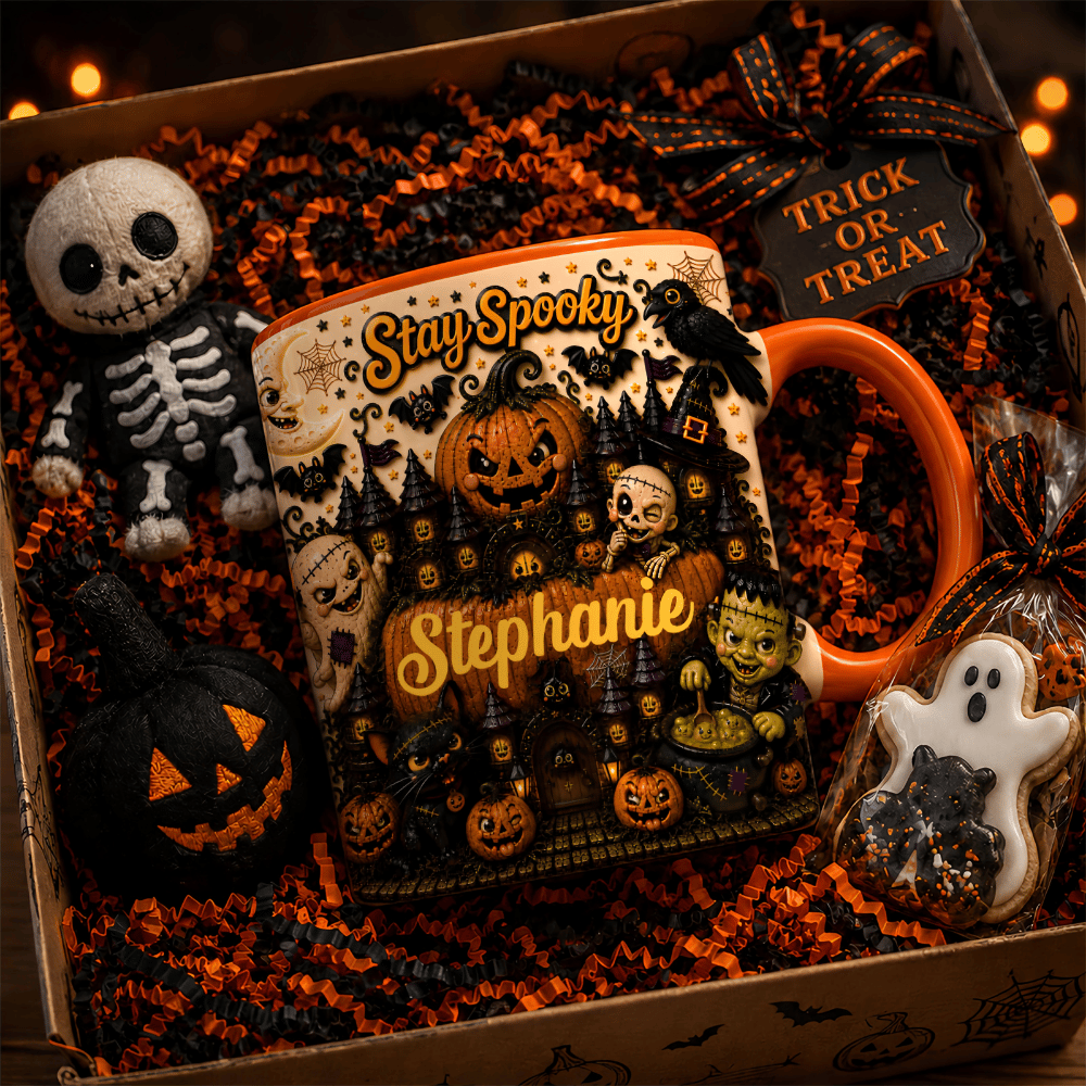 Stay Spooky - Personalized Accent Mug - Gift For Halloween