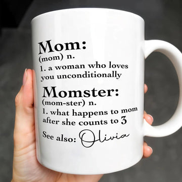 Mom Definition Momster - Personalized Mug Gift - For Mothers Day-Myprintsy