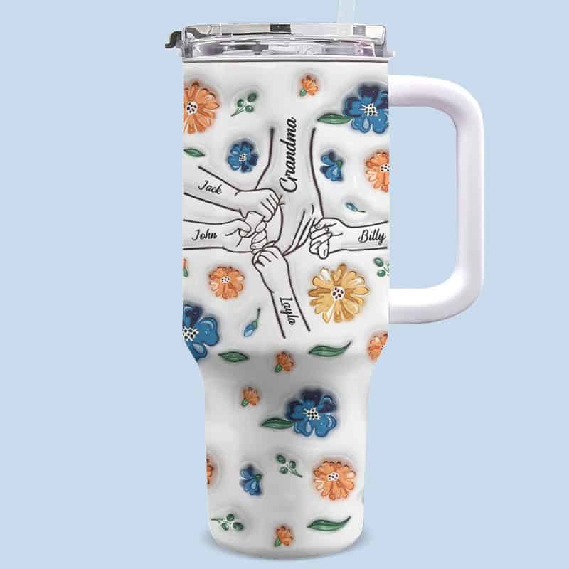 Mommy You Hold Our Hands, Also Our Hearts, Family Tumbler - Personalized 40oz Tumbler Cup - Gift For Mother-Myprintsy