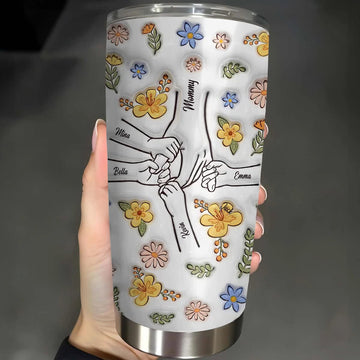 Mommy You Hold Our Hands, Also Our Hearts, Family Tumbler - Personalized Tumbler Cup - Gift For Mother-Myprintsy
