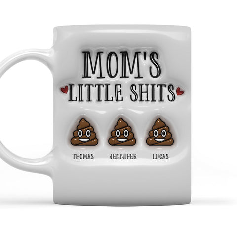 Mom's Little Shits - Personalized 3D Mug-Myprintsy