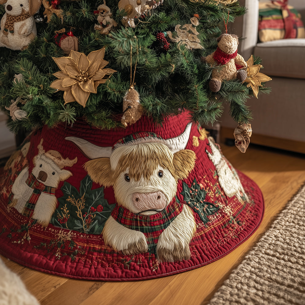 Moo Love Christmas Christmas Quilted Tree Skirt-Myprintsy