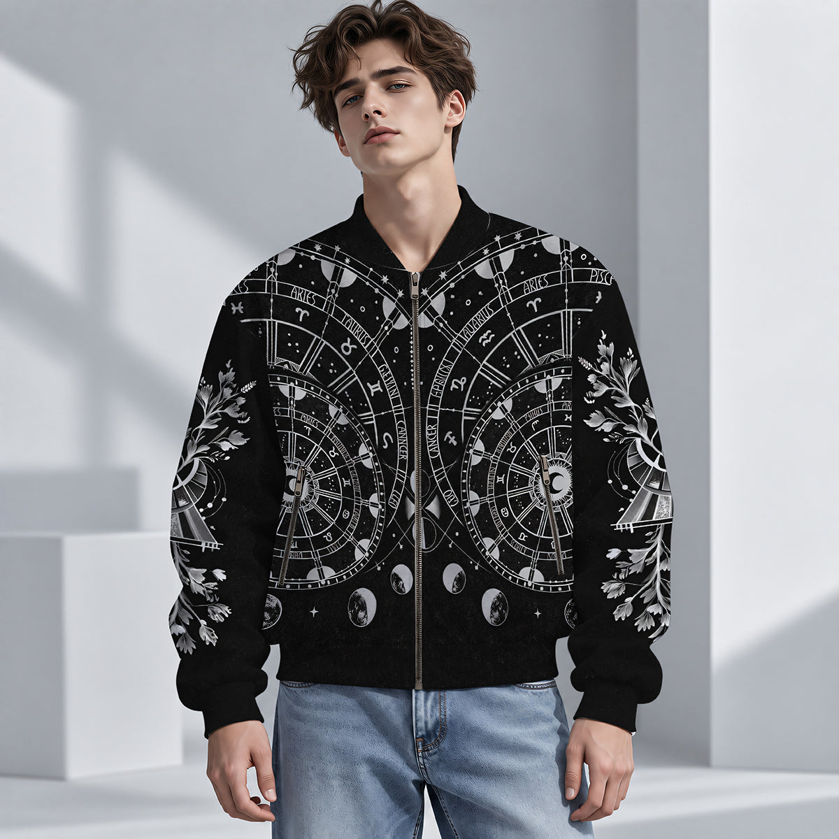 Moon Magic Bomber Jacket-Myprintsy