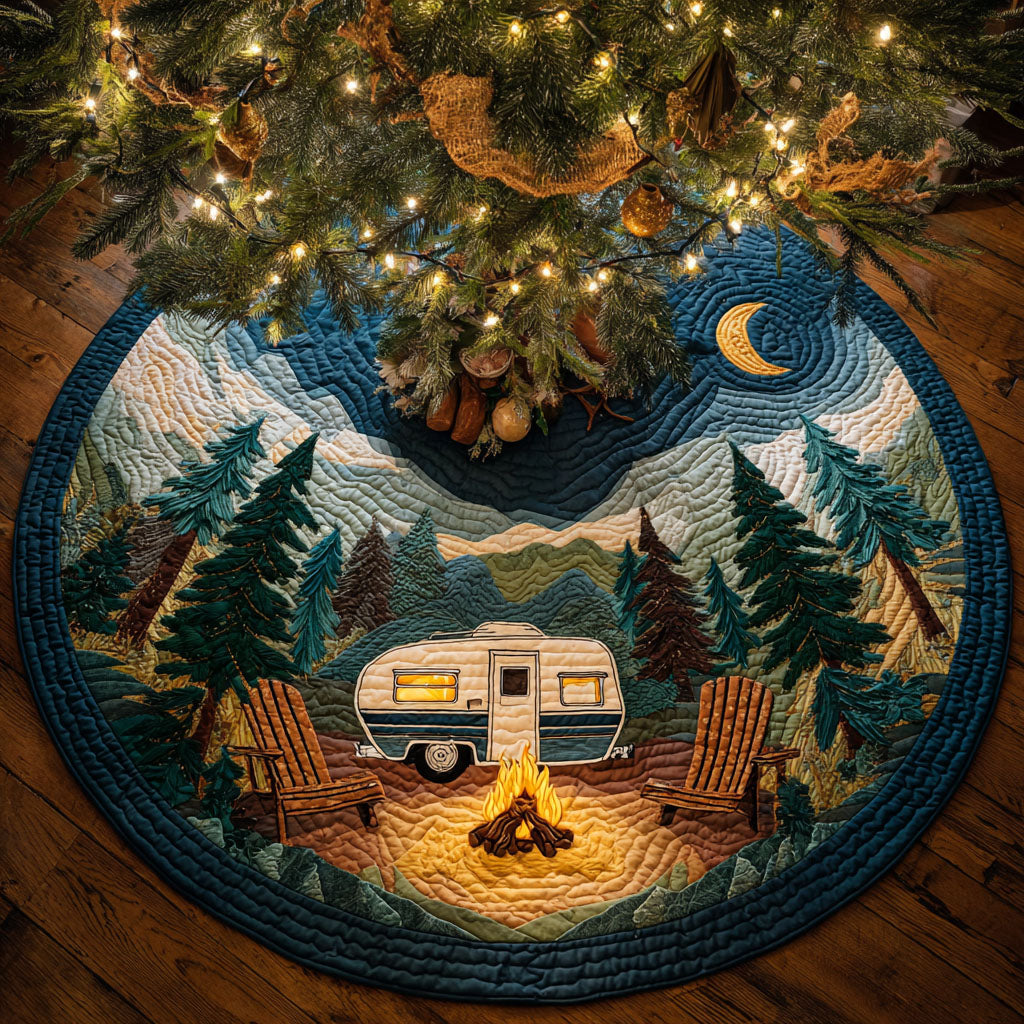 Moonlit Camp Christmas Quilted Tree Skirt-Myprintsy