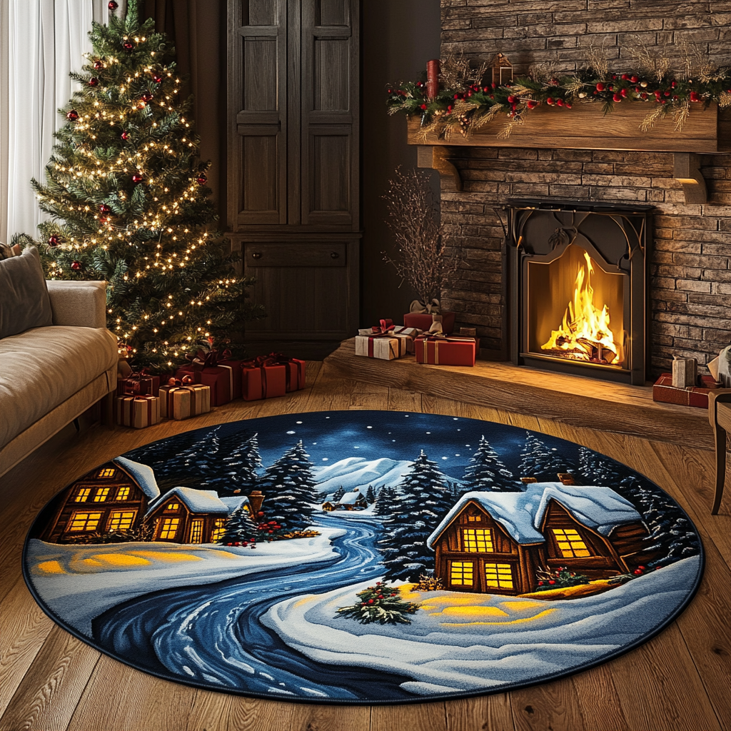 Moonlit Home Quilted Round Mat VTQ-Myprintsy