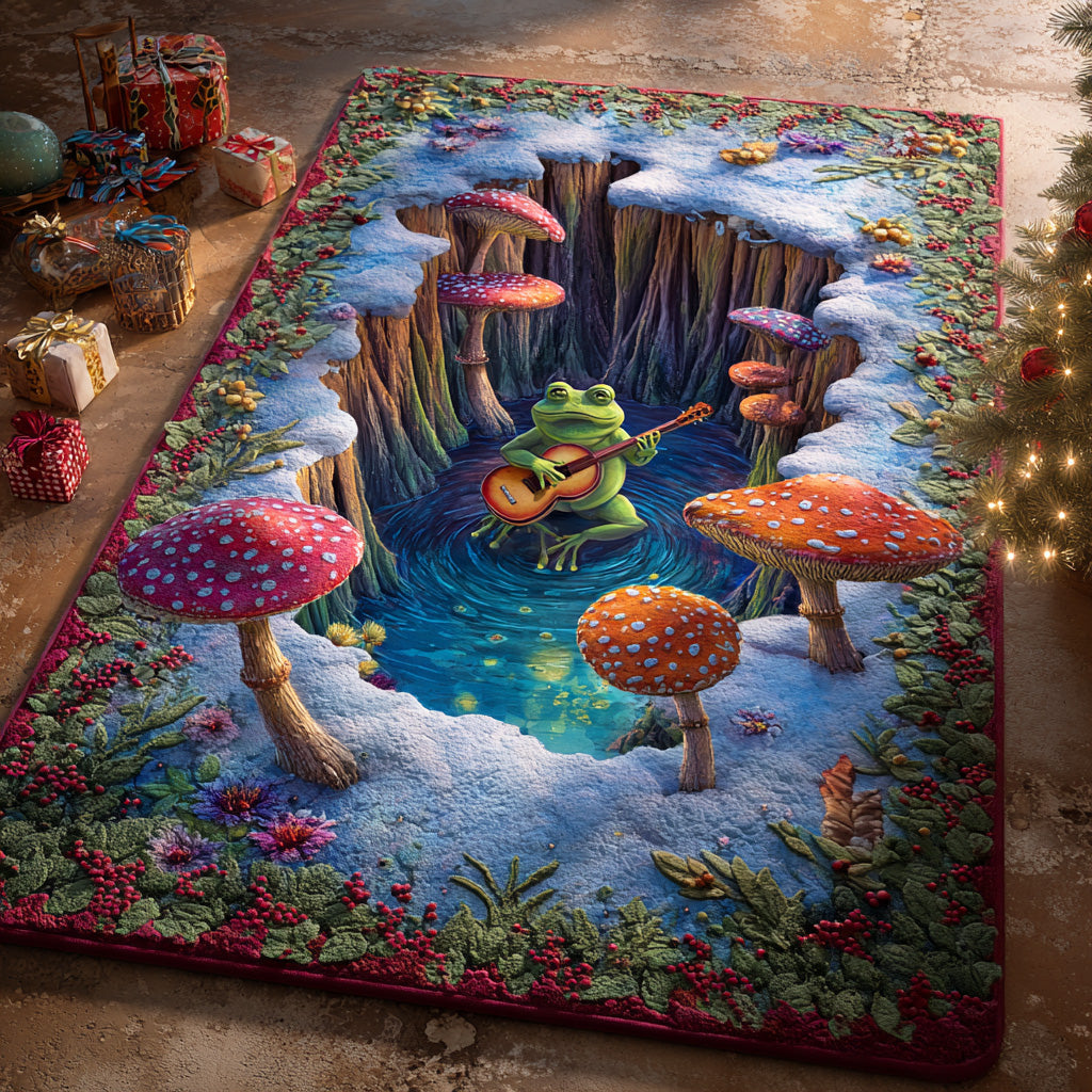 Moonlit Mushroom Meadow Area Rug VTQ-Myprintsy