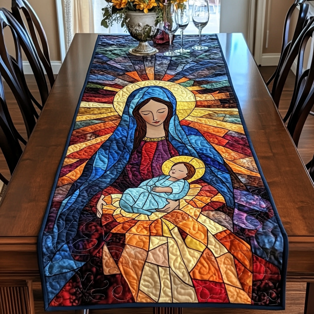 Mother Mary Quilted Table Runner VTQ-Myprintsy