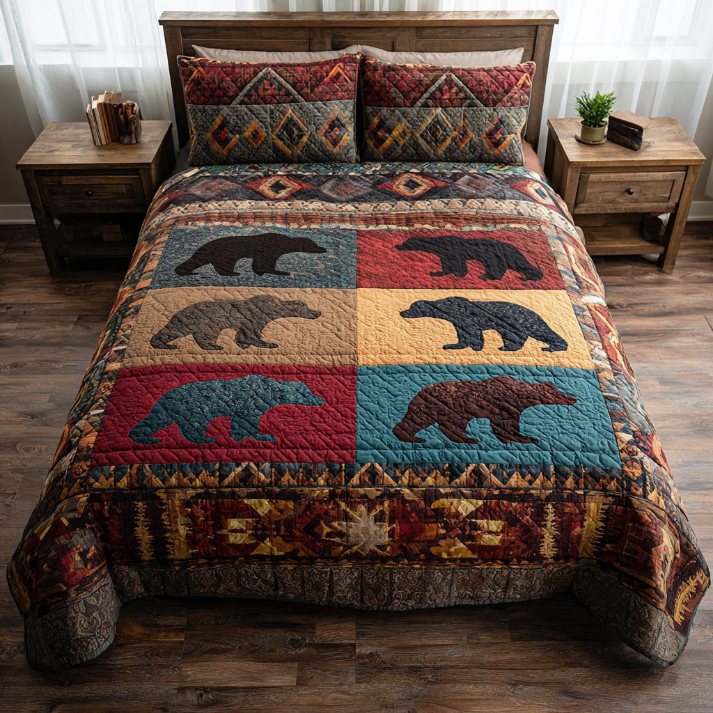 Mountain Bear -Piece Quilted Bedding Set VTQ-Myprintsy