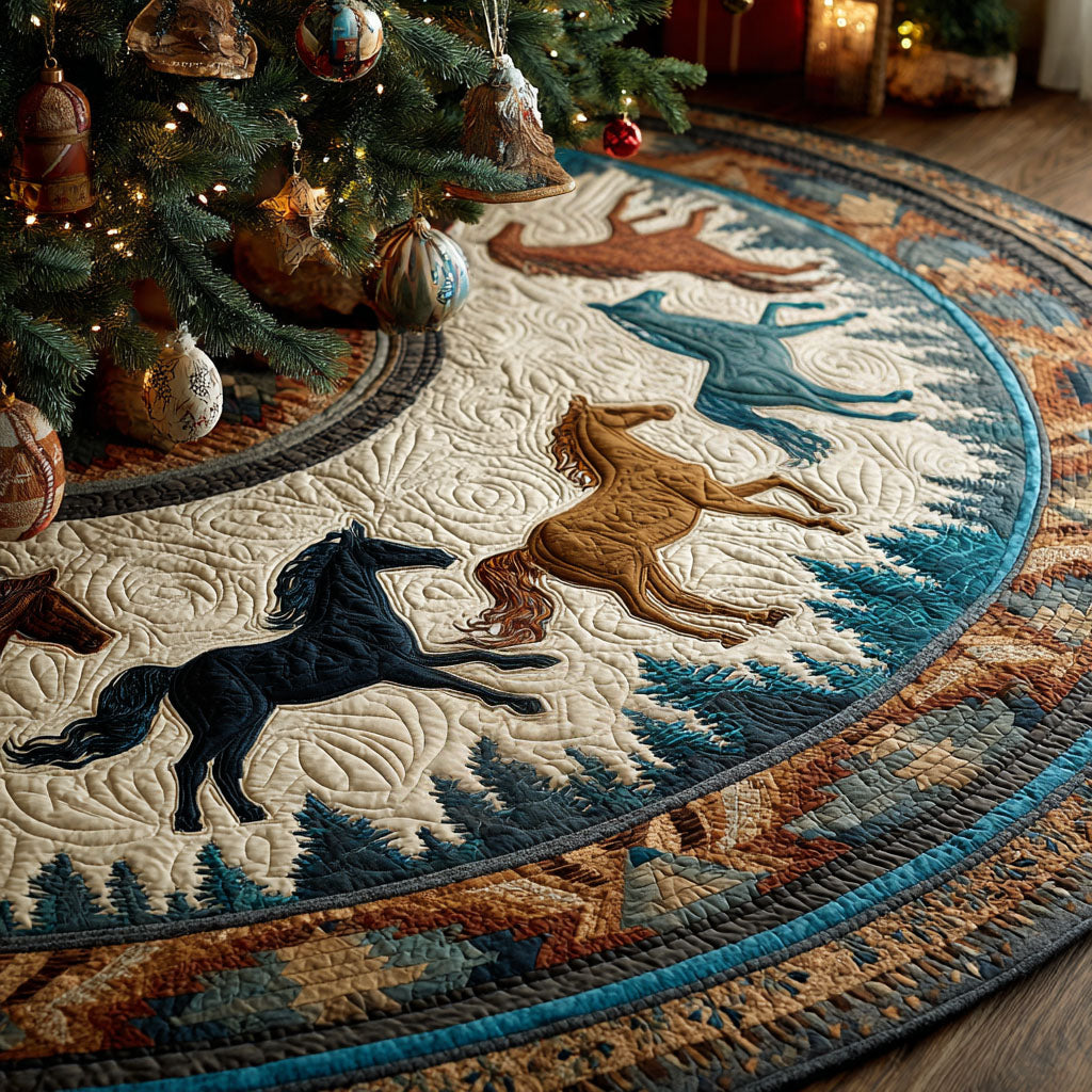 Mountain Horizon Christmas Quilted Tree Skirt-Myprintsy