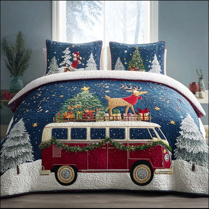 Mountain Xmas Camp -Piece Quilted Bedding Set VTQ-Myprintsy