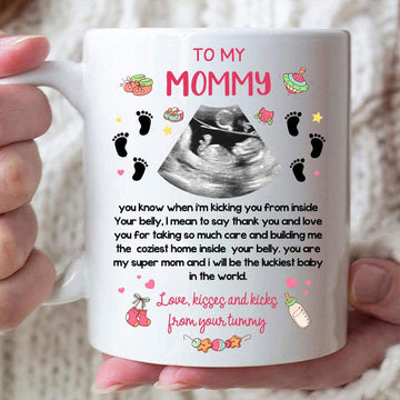 Mummy Thank You And Love You For Taking So Much Care Mug - Personalized Sonogram Photo Mug-Myprintsy