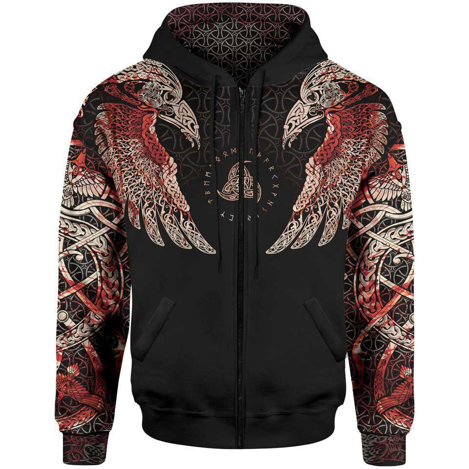 Muninn Bloody Zip Hoodie-Limited