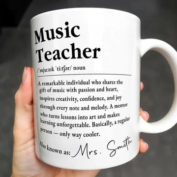 Music Teacher Definition Personalized Coffee Mug, Gift For Music Lovers-Myprintsy