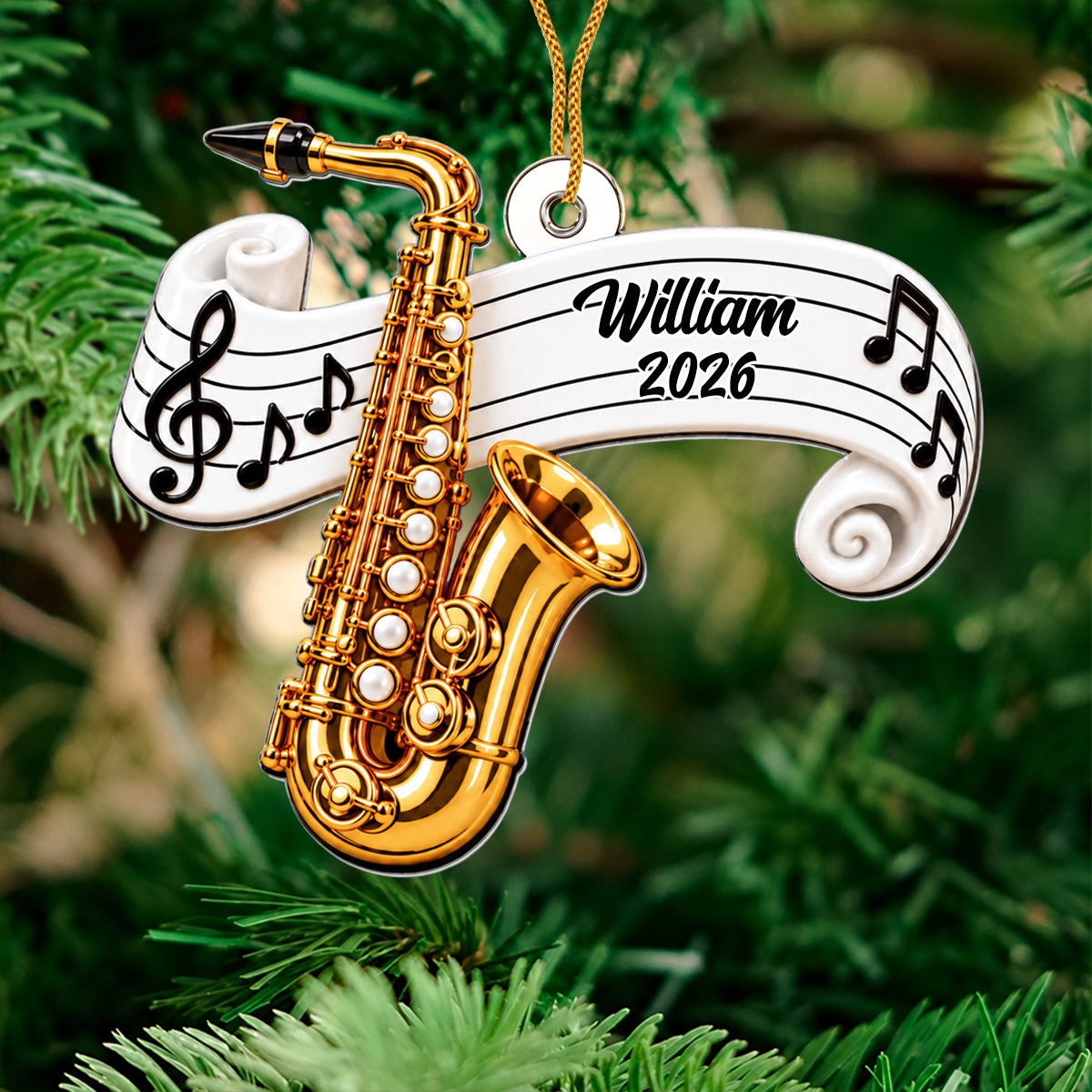 Musical Instrument Christmas Decoration - Personalized Acrylic Ornament-Myprintsy