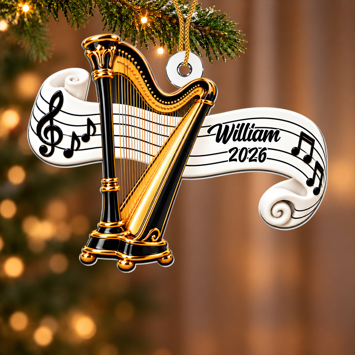 Musical Instrument Christmas Decoration - Personalized Acrylic Ornament-Myprintsy