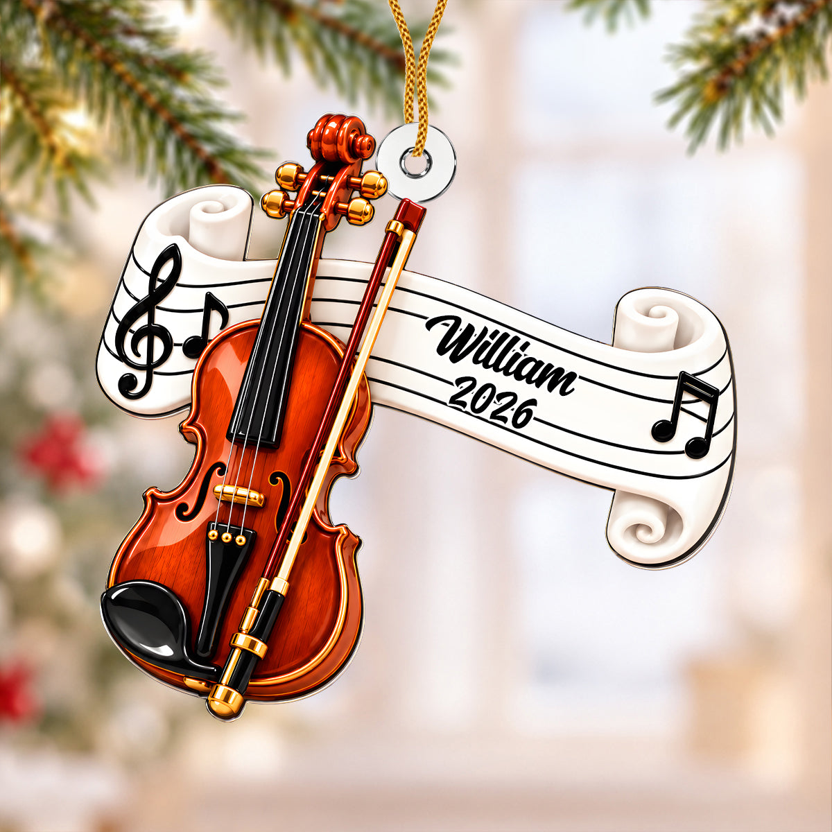 Musical Instrument Christmas Decoration - Personalized Acrylic Ornament-Myprintsy