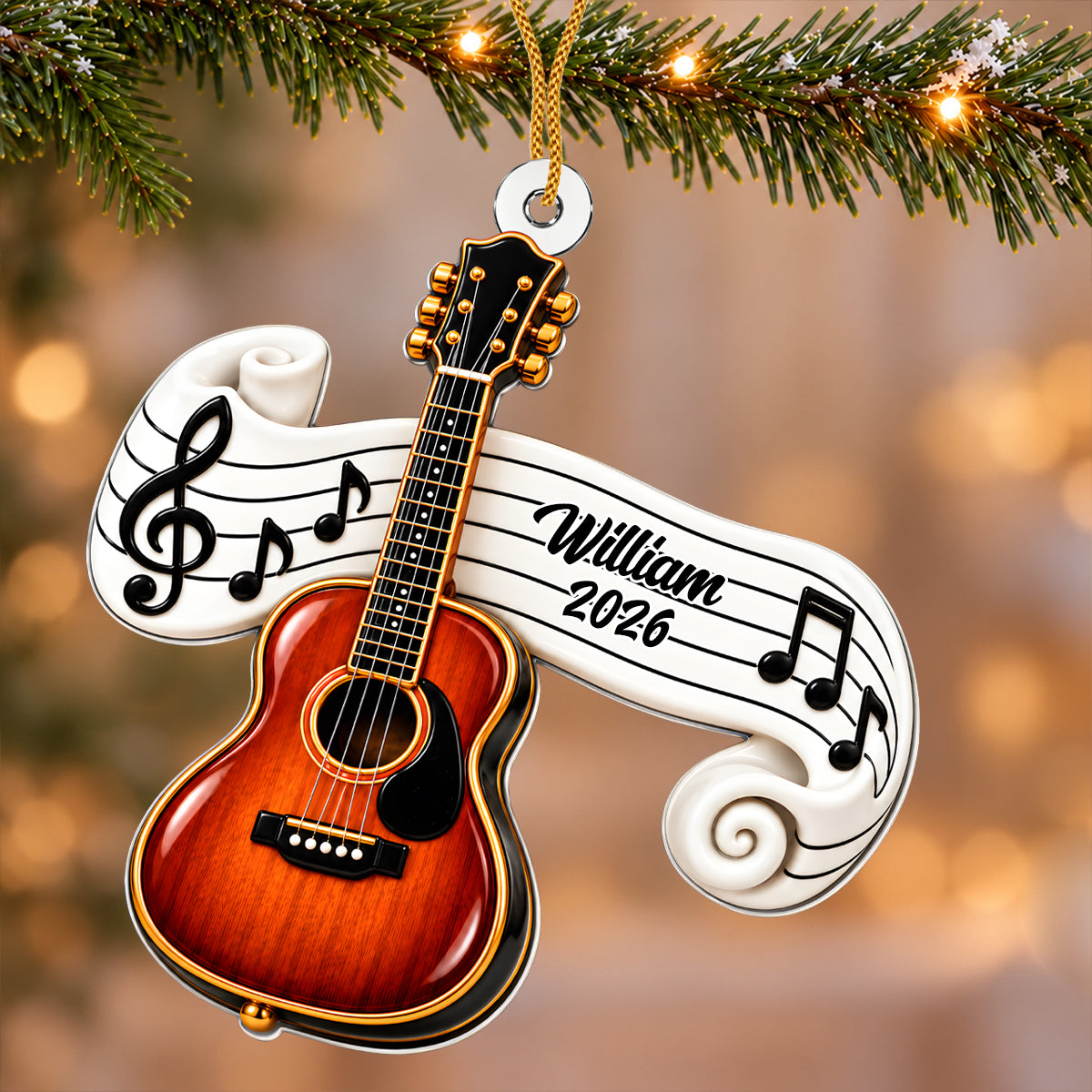 Musical Instrument Christmas Decoration - Personalized Acrylic Ornament-Myprintsy