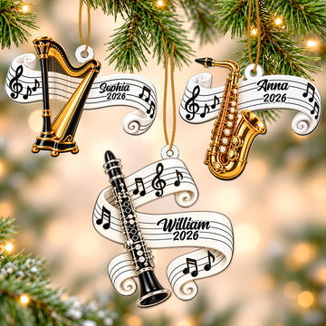 Musical Instrument Christmas Decoration - Personalized Acrylic Ornament-Myprintsy