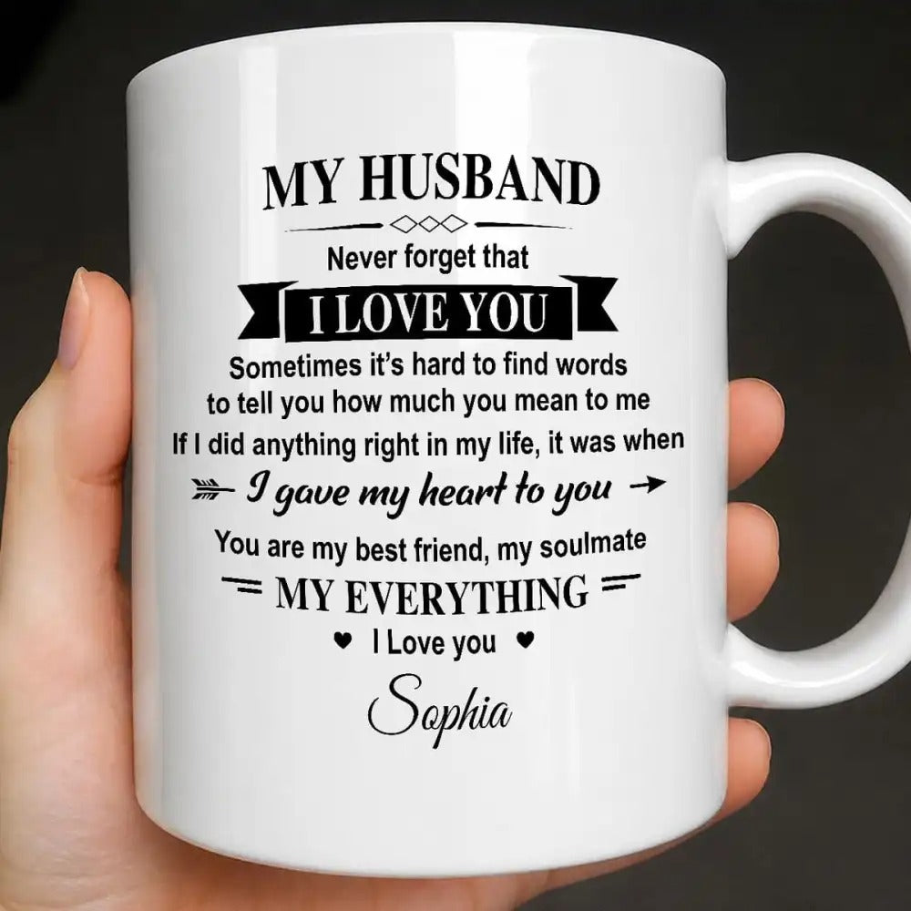 My Husband Never Forget I Love You, Personalized Mug, Gift For Husband-Myprintsy