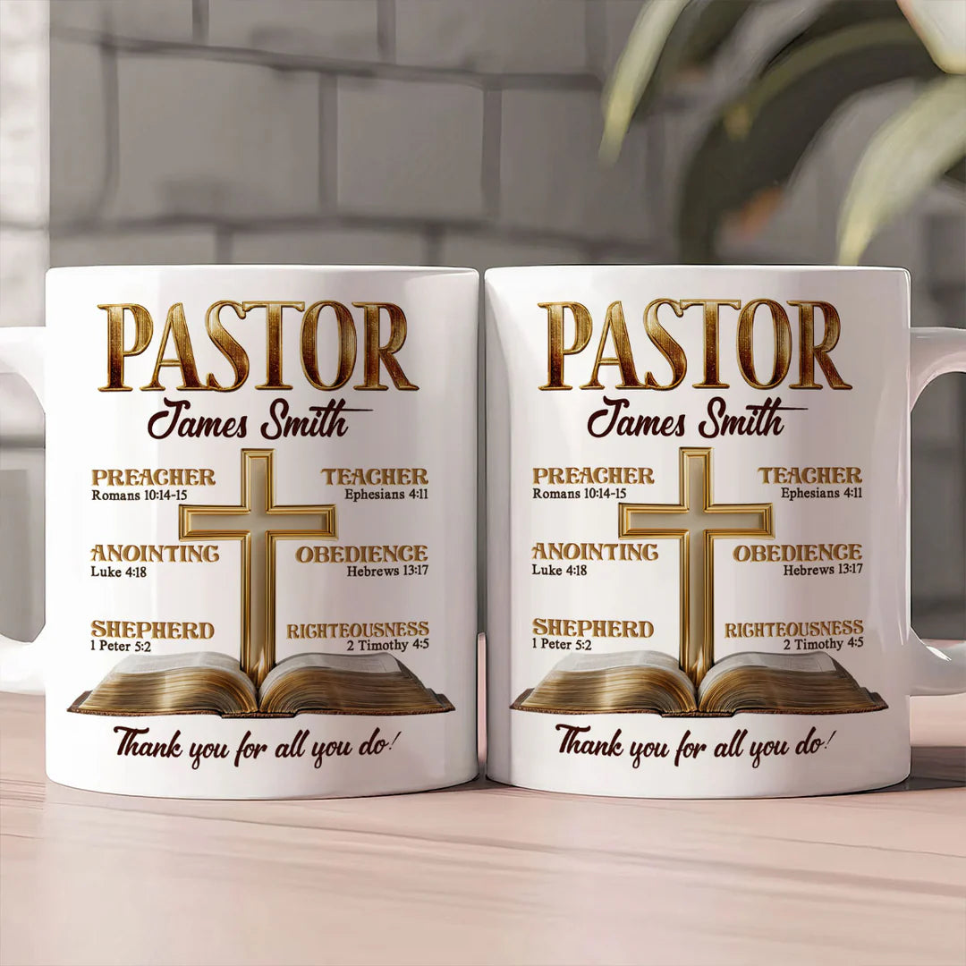 My Preacher, Teacher, & Shepherd | Personalized Ceramic Coffee Mug-Myprintsy
