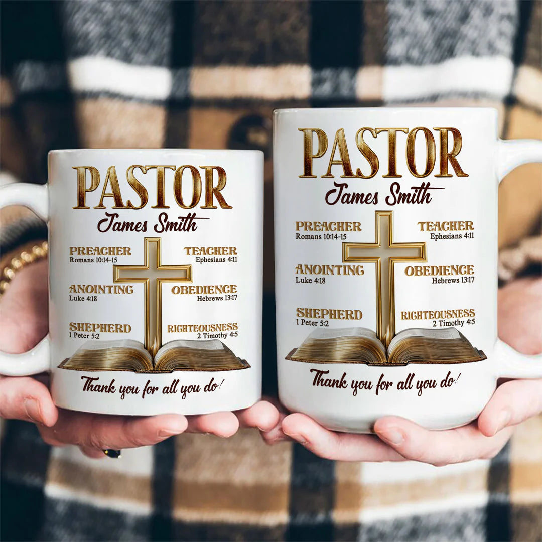 My Preacher, Teacher, & Shepherd | Personalized Ceramic Coffee Mug-Myprintsy