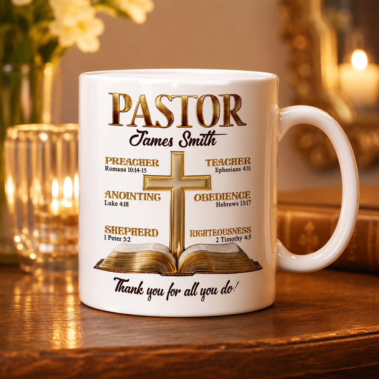 My Preacher, Teacher, & Shepherd | Personalized Ceramic Coffee Mug-Myprintsy