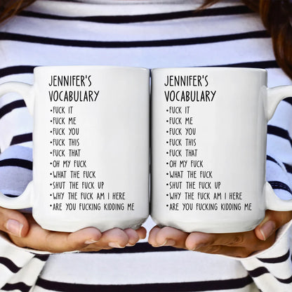 My Work Lexicon Vocabulary - Personalized Mug - Funny Gift For Coworkers, Friends, Colleagues-Myprintsy