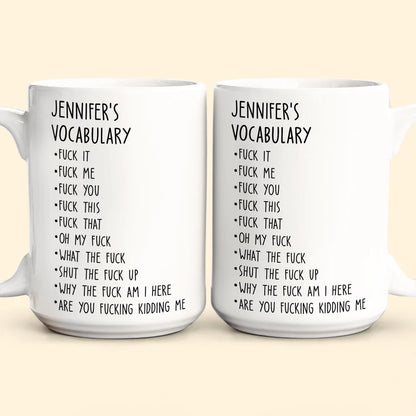 My Work Lexicon Vocabulary - Personalized Mug - Funny Gift For Coworkers, Friends, Colleagues-Myprintsy
