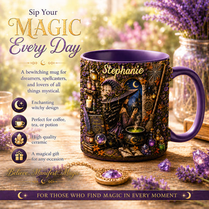 Mystical Witch - Personalized Witchcraft Accent Mug-Myprintsy