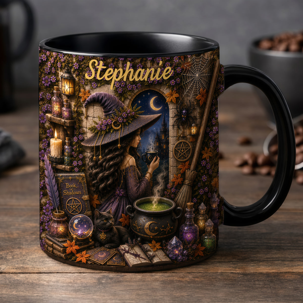 Mystical Witch - Personalized Witchcraft Accent Mug-Myprintsy