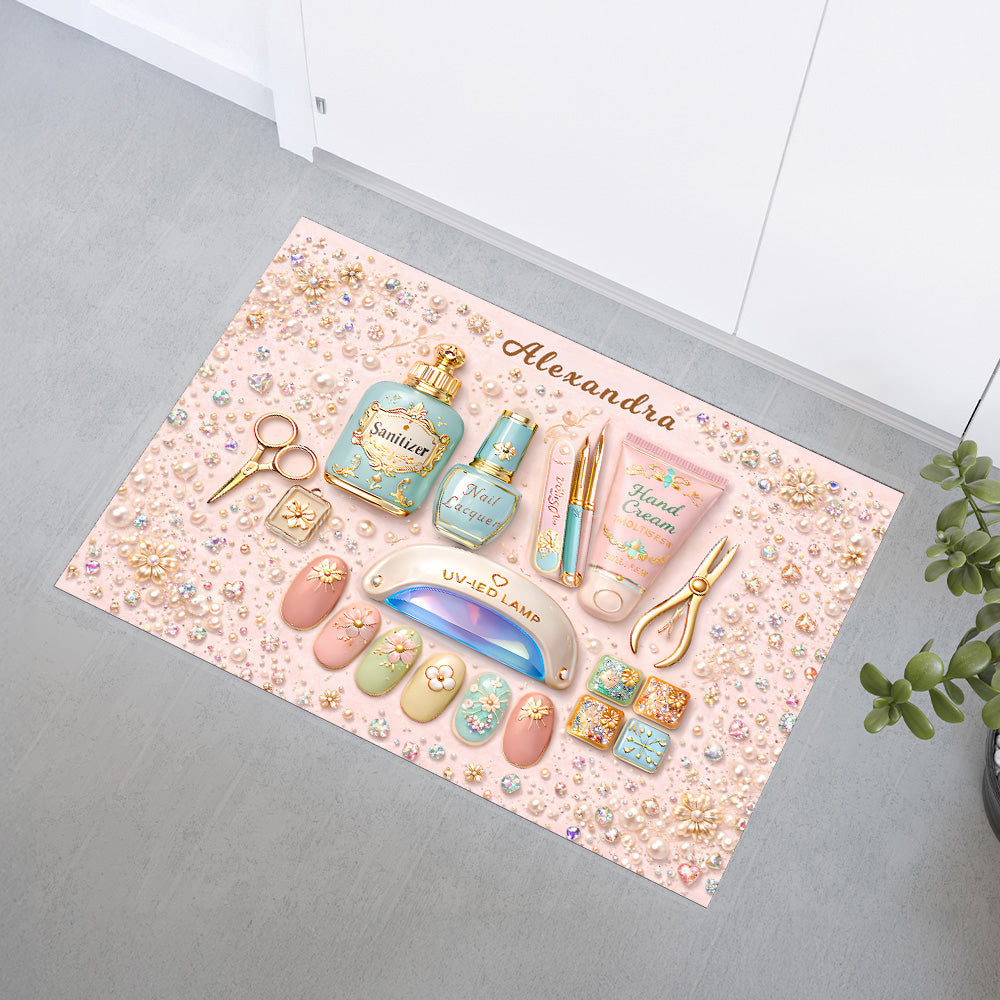 Nail Art Nouveau - Personalized Doormat - Gifts for Makeup Lovers-Myprintsy