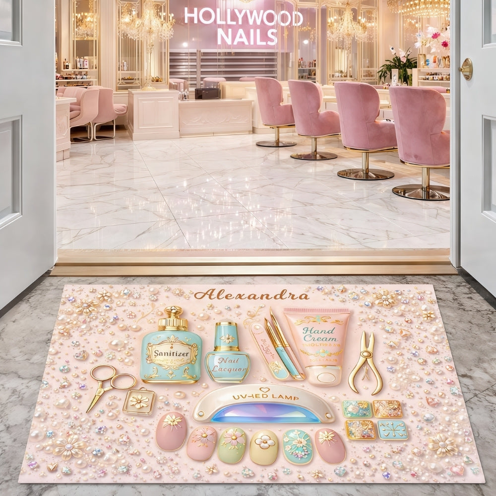 Nail Art Nouveau - Personalized Doormat - Gifts for Makeup Lovers-Myprintsy