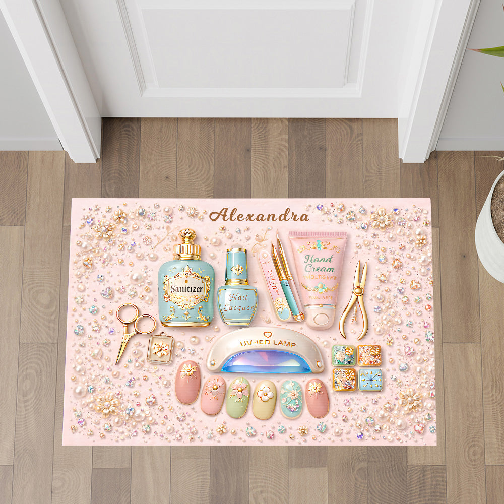 Nail Art Nouveau - Personalized Doormat - Gifts for Makeup Lovers-Myprintsy