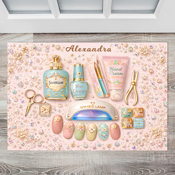 Nail Art Nouveau - Personalized Doormat - Gifts for Makeup Lovers-Myprintsy